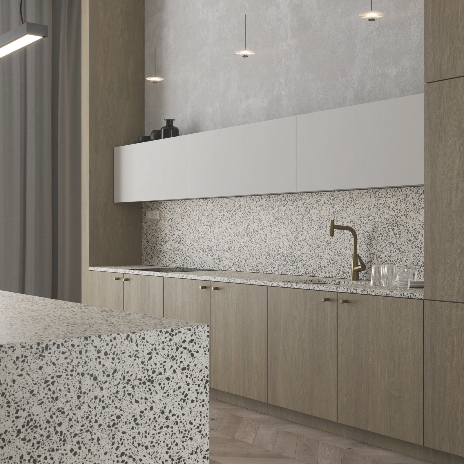 2021 Taurus Terazzo White Private residence kitchen 03 scaled