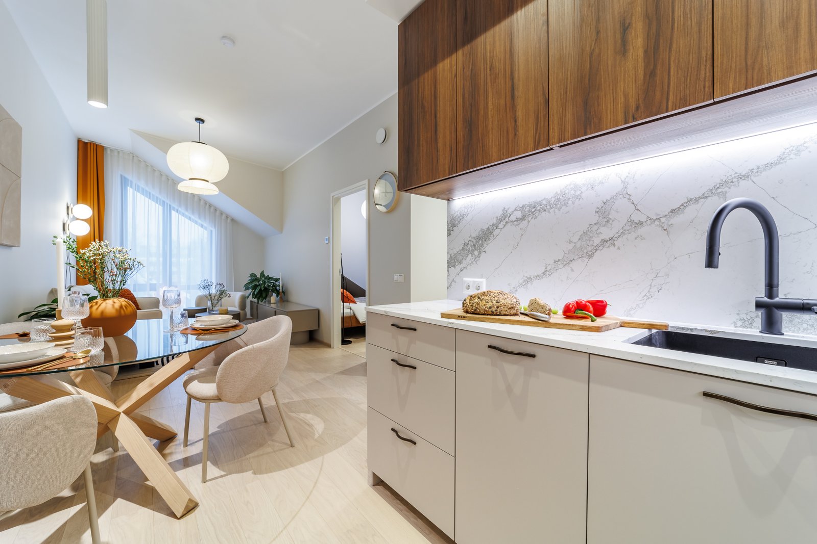 2025 Verde Peak 20mm polished Commercial project kitchen studio Baltest OU model apartment at Keila Keskpargi Estonia 2
